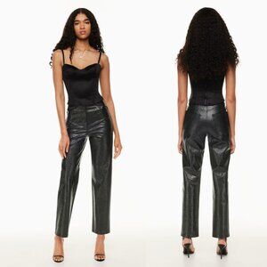 WILFRED The Melina™ Pant Black High waisted Vegan Leather Python Pants Womens 6